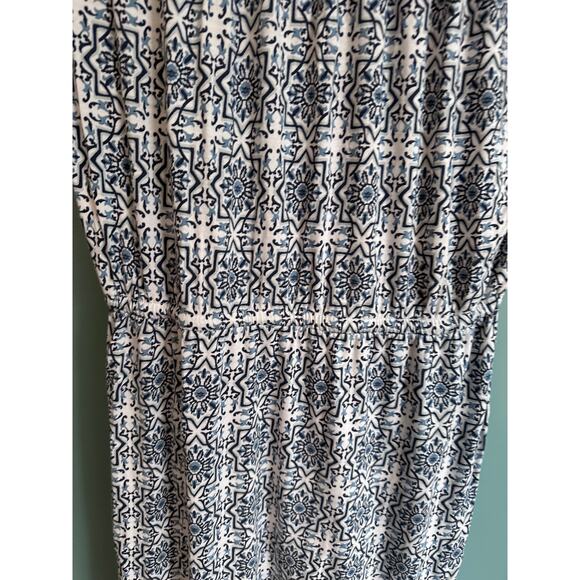 Loft Blue and White Patterned Fit and Flare Summer Sundress - Picture 5 of 6